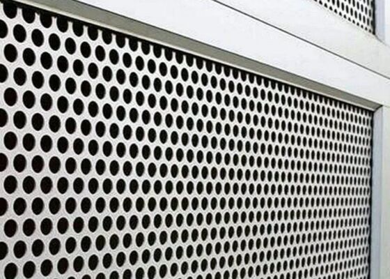 Flat sheet punched metal sheet polished powder coated galvanized thickness 0.5mm to 10mm κατάλληλο για εφαρμογές ελέγχου θορύβου και ασφάλειας